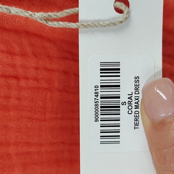 Natural Reflections Maxi Dress Size Small Coral Color V neck And Back Sleeveless - Picture 3 of 5